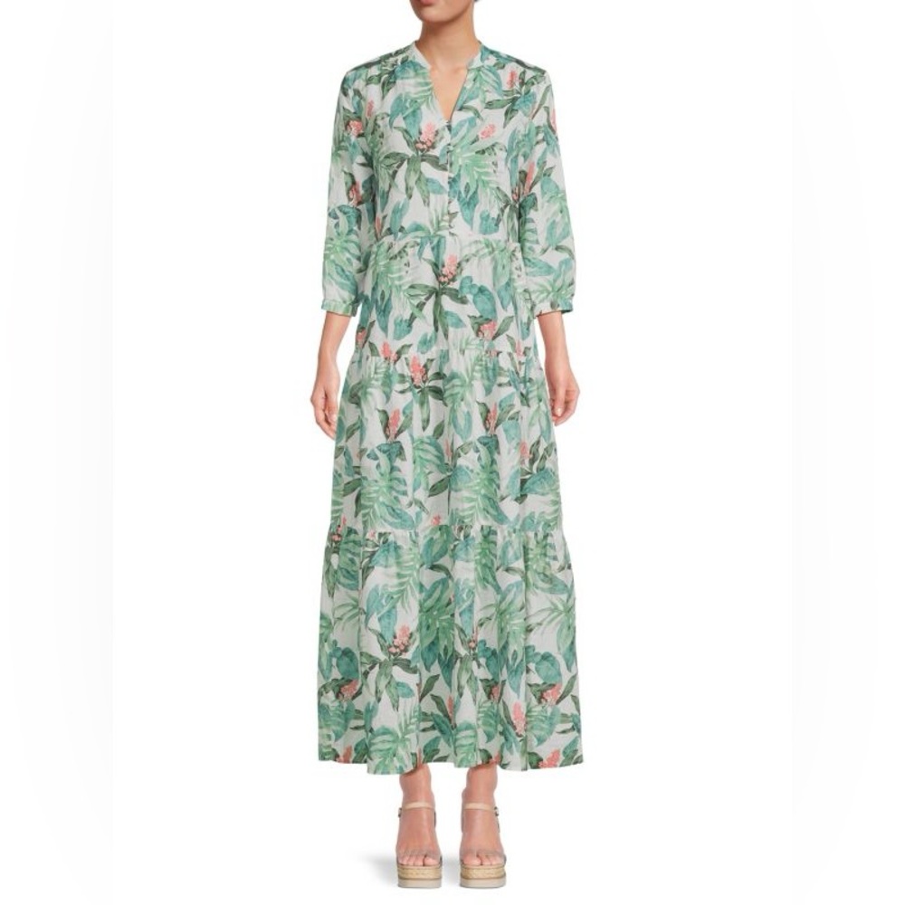J. McLaughlin Linen Tiered Maxi Dress